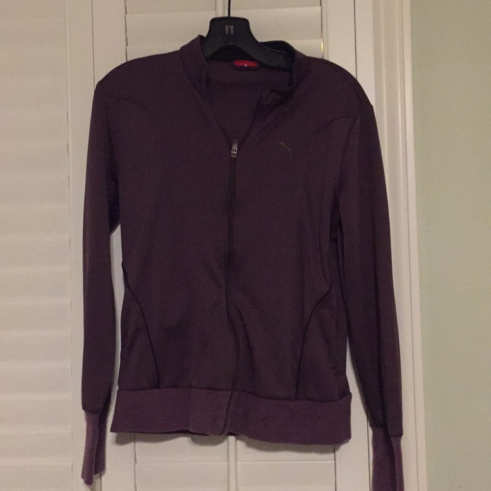 Puma satin track jacket purple M zip up
